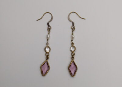 Boucles D'oreilles, Ierres De Couleur, Perles De Culture, Laiton