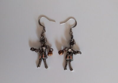 Boucles D'oreilles, Zinc, Cuivre, Attaches Argent, Verre De Murano